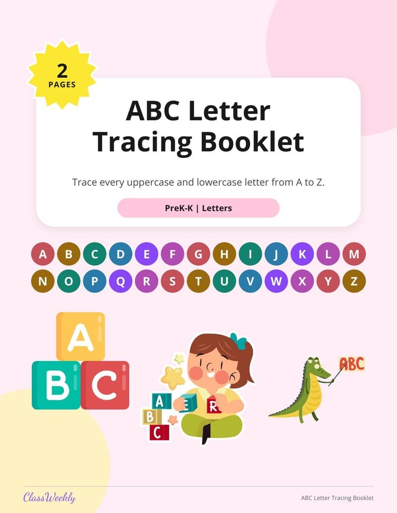 ABC Letter Tracing Booklet - Kindergarten Alphabet printable preview