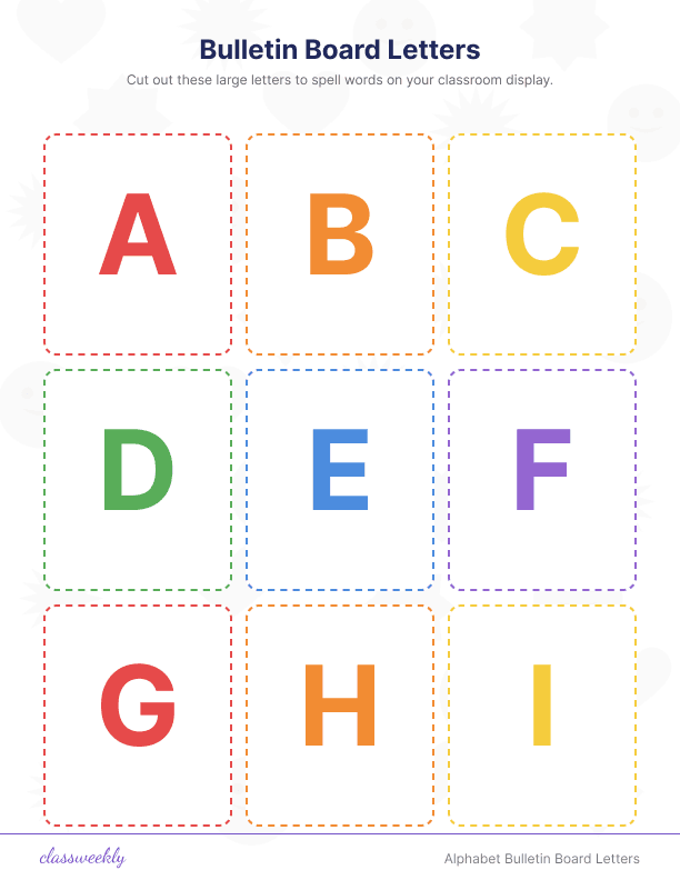 Alphabet Bulletin Board Letters - Kindergarten Labels & Display Lettering worksheet preview
