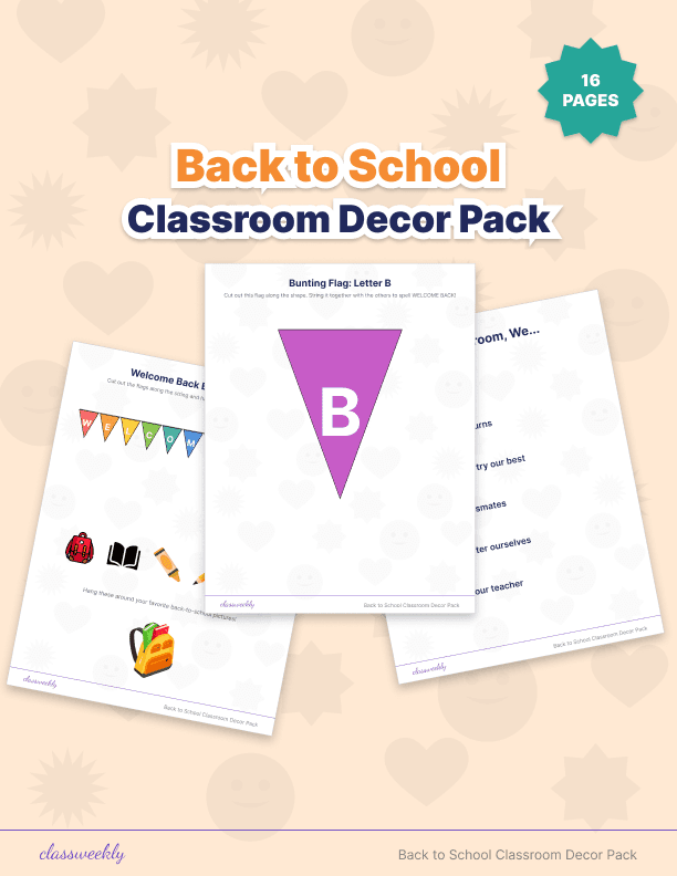 Back to School Decor Pack - 1st Grade Classroom Setup worksheet preview