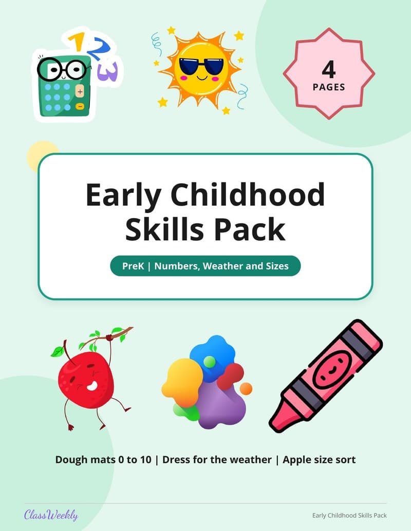 Early Childhood Skills Pack - Kindergarten Activity Packets printable preview