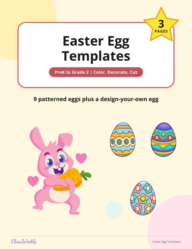 Easter Egg Templates - Kindergarten Holiday Activities worksheet preview