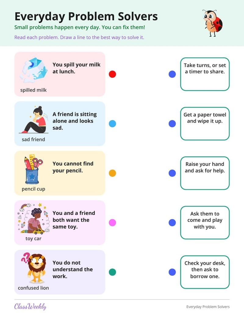 Everyday Problem Solvers - Kindergarten Speech & Language printable preview
