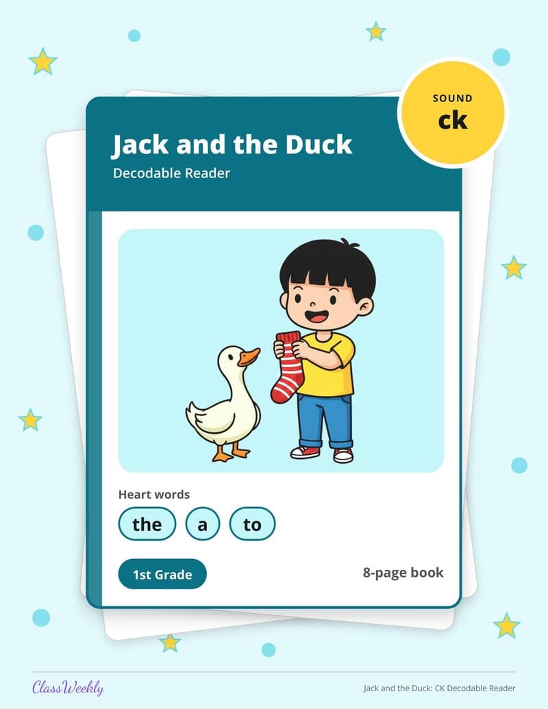 Jack and the Duck: CK Decodable Reader - 1st Grade Decodable Readers printable preview