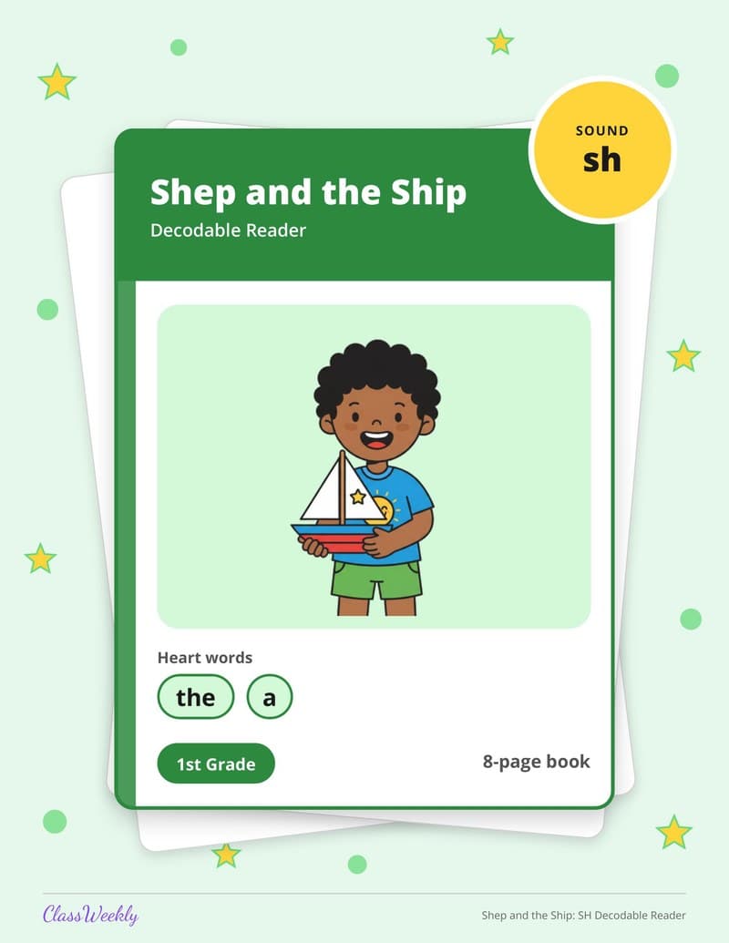 Shep and the Ship: SH Decodable Reader - 1st Grade Decodable Readers printable preview