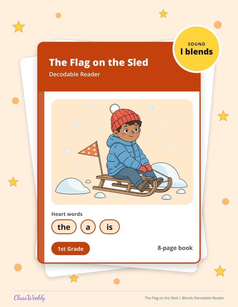 The Flag on the Sled: L Blends Decodable Reader - 1st Grade Decodable Readers printable preview