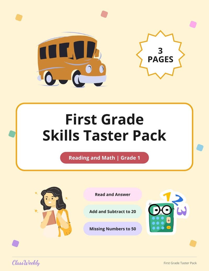 First Grade Skills Taster Pack - 1st Grade Addition worksheet preview