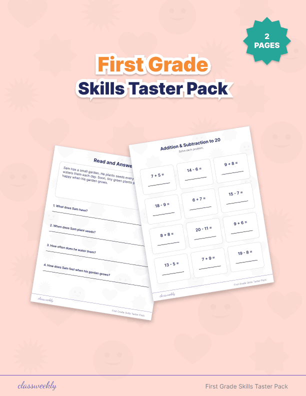 First Grade Skills Taster Pack - 1st Grade Addition worksheet preview