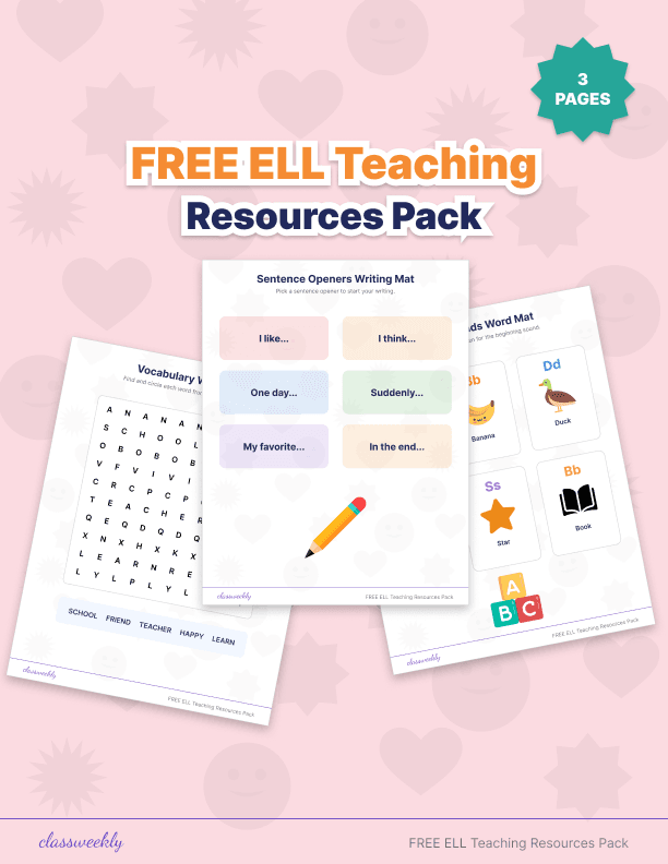 Free ELL Teaching Resources Pack - Kindergarten ELL Resources worksheet preview