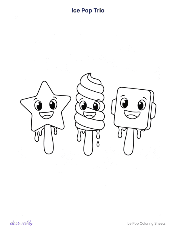 Ice Pop Coloring Sheets - Kindergarten Mindfulness worksheet preview