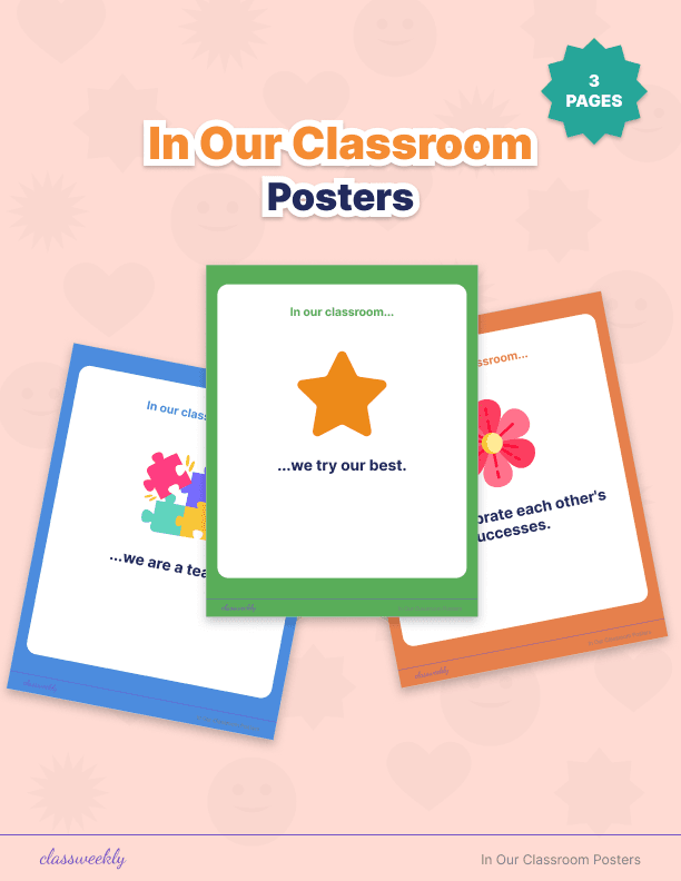 In Our Classroom Posters - Kindergarten Behavior worksheet preview