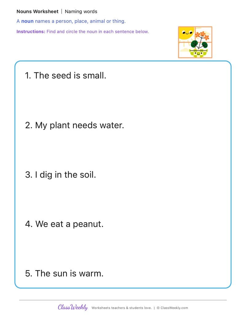 Naming words - George Washington Carver - Kindergarten worksheet preview