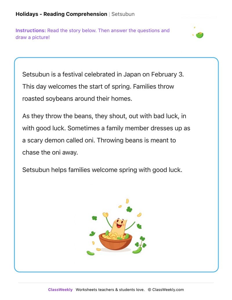 Setsubun - Kindergarten worksheet preview
