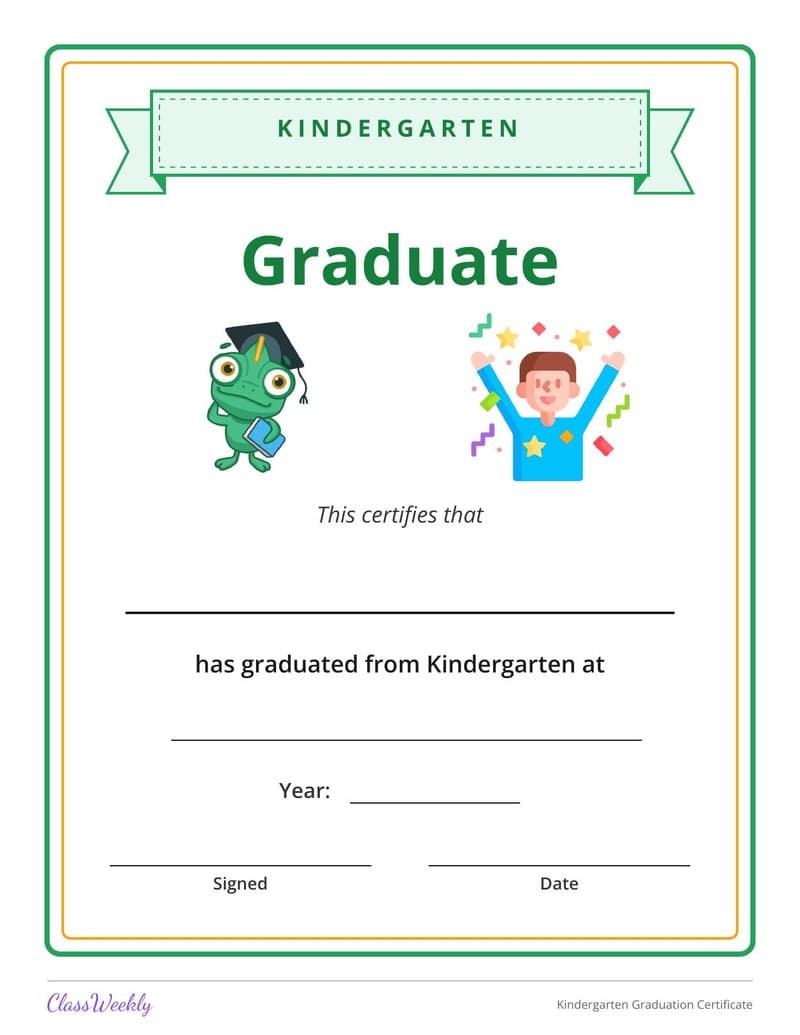 Kindergarten Graduation Certificate - Kindergarten Certificates and Awards worksheet preview