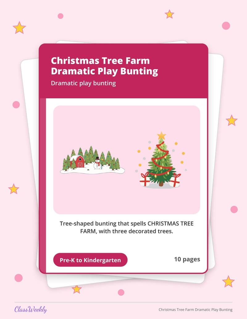 Christmas Tree Farm Dramatic Play Bunting - Kindergarten Classroom Setup printable preview
