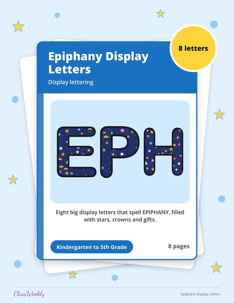 Epiphany Display Letters - 3rd Grade Classroom Setup printable preview