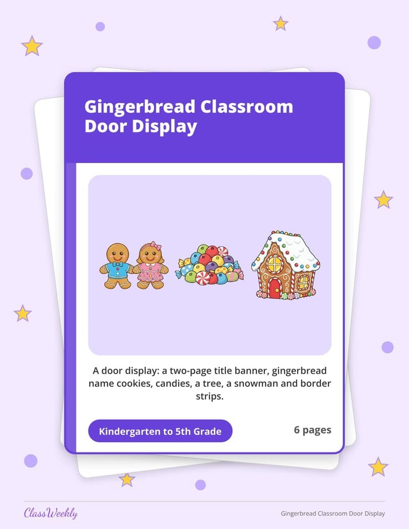 Gingerbread Classroom Door Display - 3rd Grade Classroom Setup printable preview