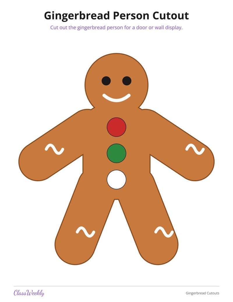Gingerbread Cutouts - Kindergarten Classroom Setup printable preview