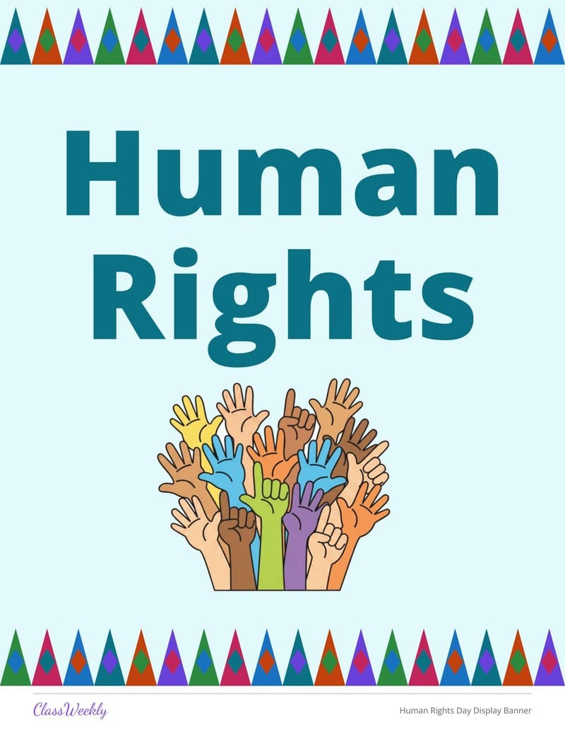 Human Rights Day Display Banner - Kindergarten Classroom Setup printable preview