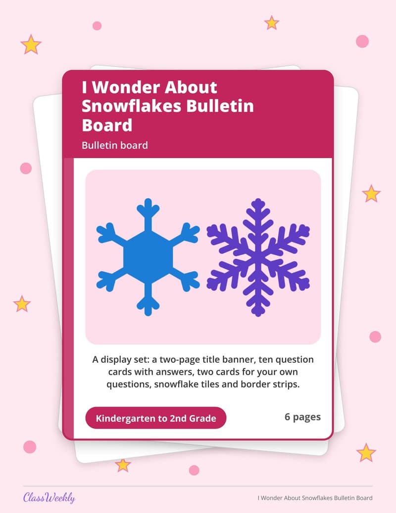 I Wonder About Snowflakes Bulletin Board - 2nd Grade Classroom Setup printable preview