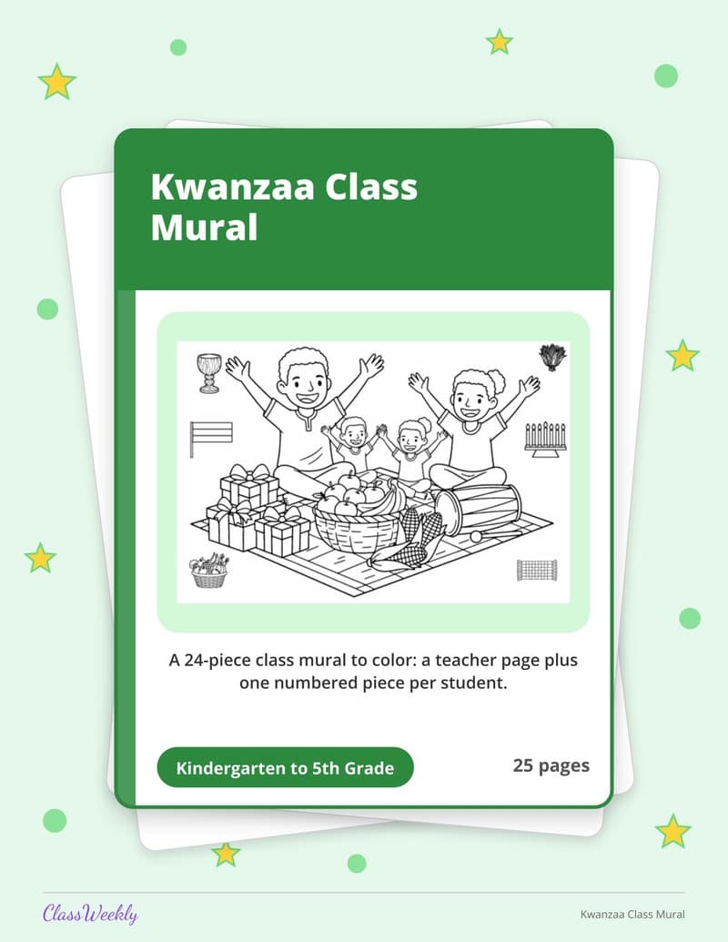 Kwanzaa Class Mural - 3rd Grade Classroom Setup printable preview
