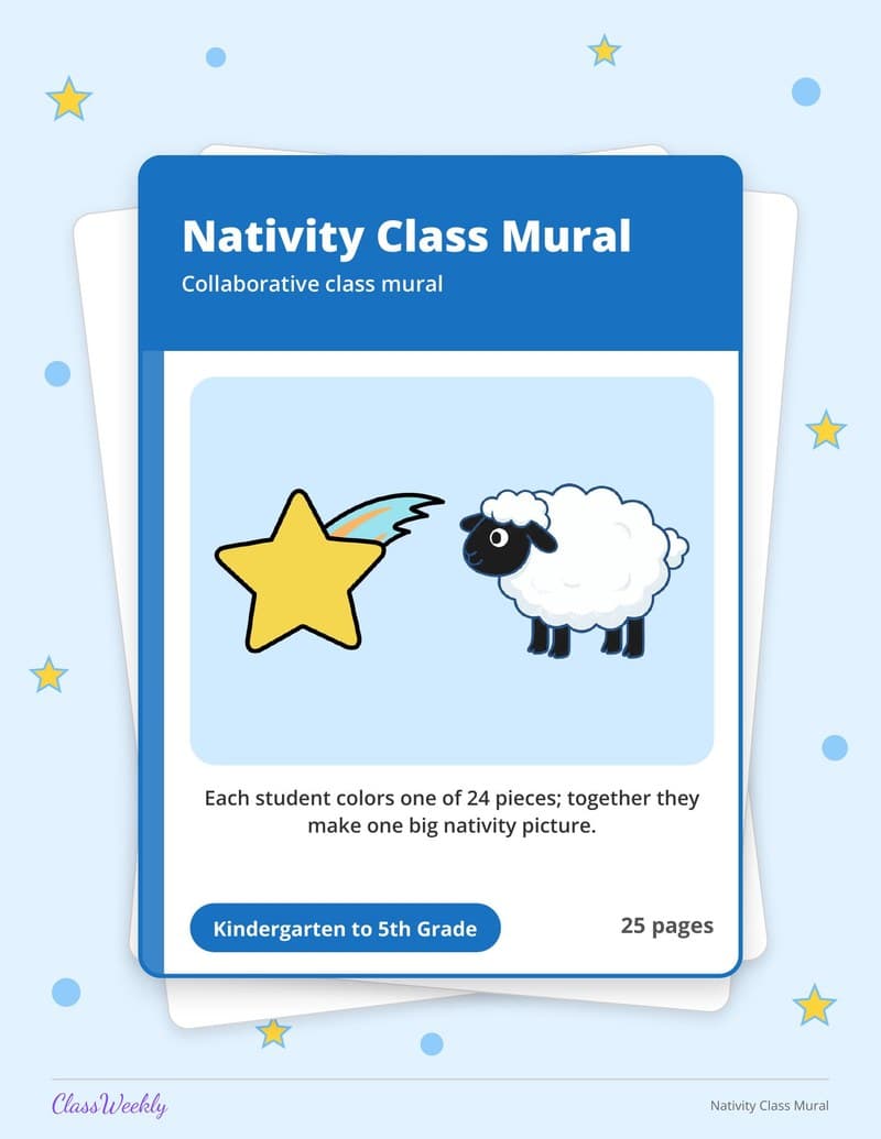 Nativity Class Mural - Kindergarten Classroom Setup printable preview