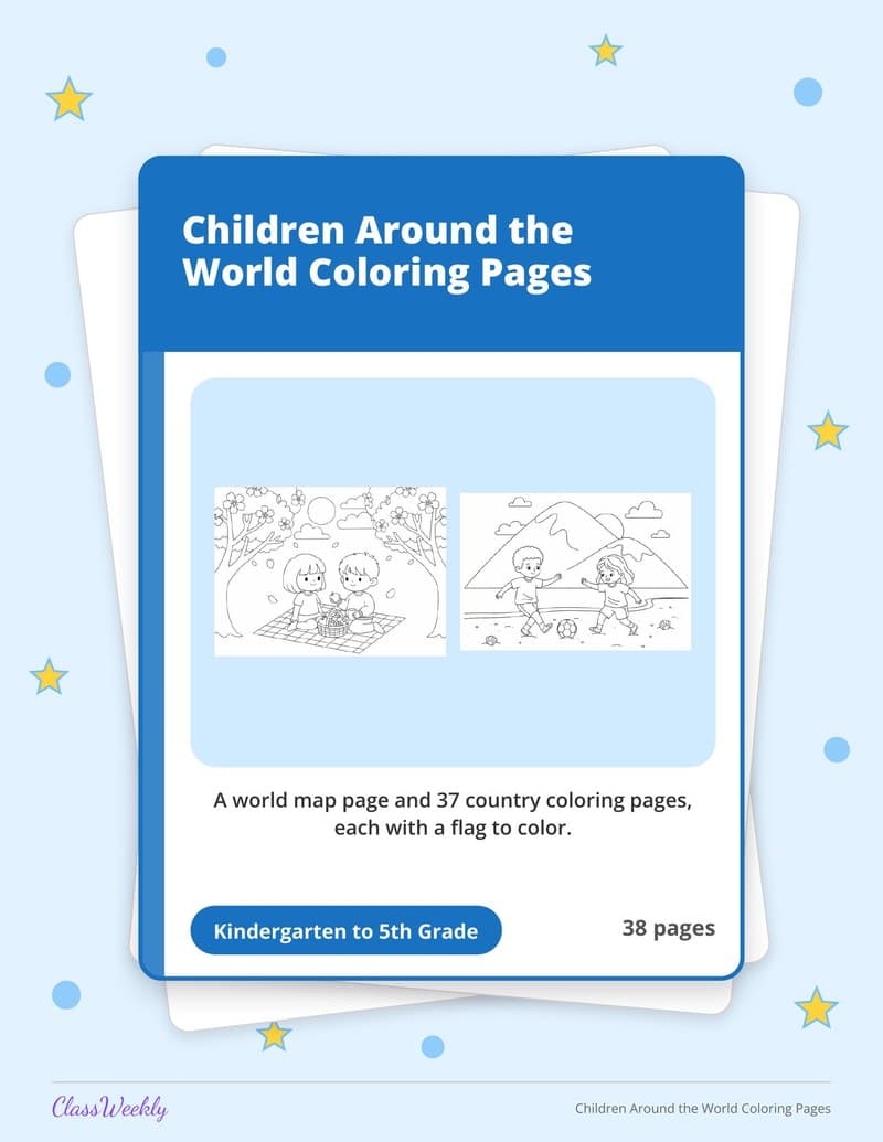 Children Around the World Coloring Pages - 3rd Grade Coloring Pages printable preview