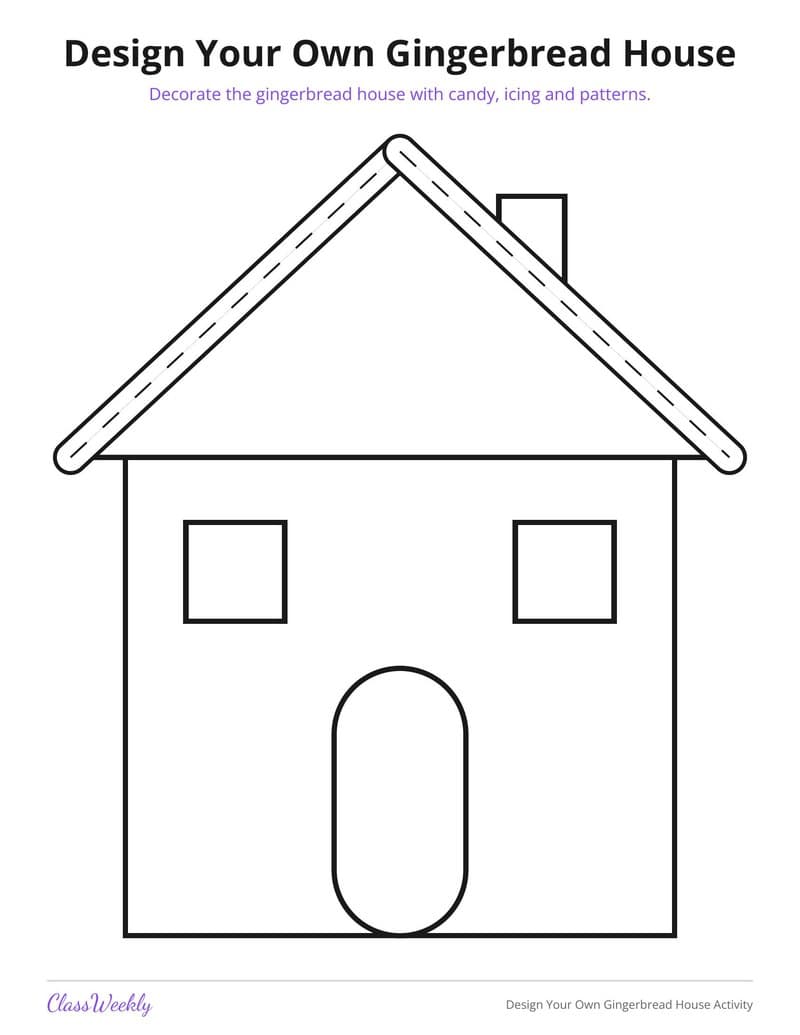 Design Your Own Gingerbread House Activity - 2nd Grade Coloring Pages printable preview