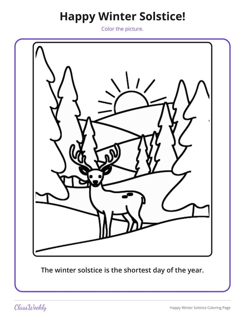 Happy Winter Solstice Coloring Page - Kindergarten Coloring Pages printable preview