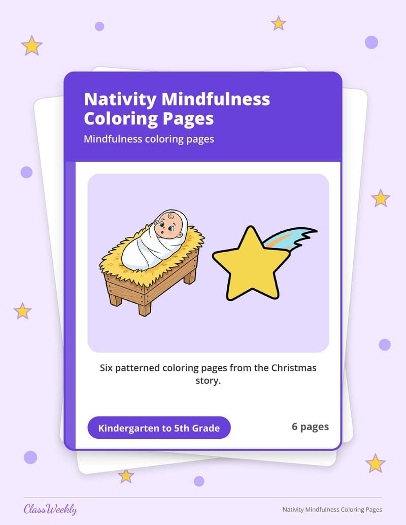 Nativity Mindfulness Coloring Pages - 4th Grade Coloring Pages printable preview