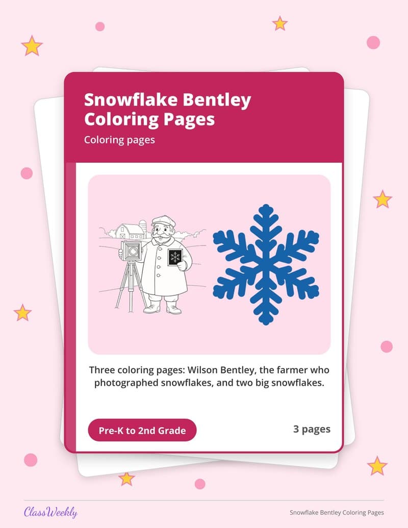 Snowflake Bentley Coloring Pages - 2nd Grade Coloring Pages printable preview