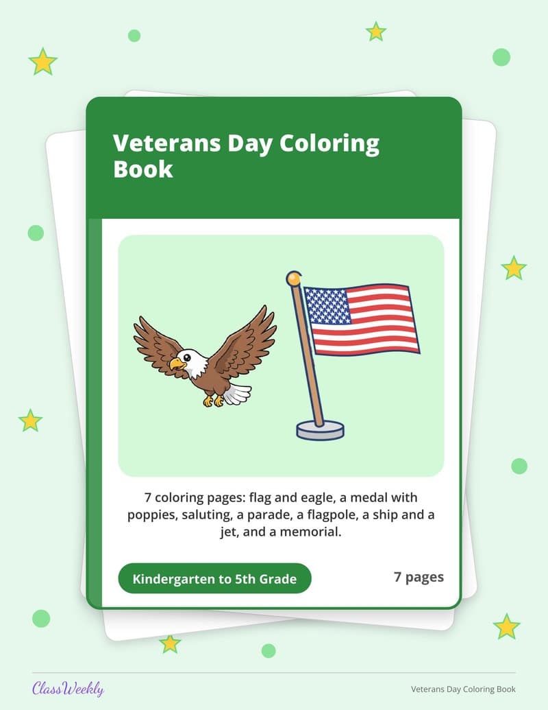 Veterans Day Coloring Book - 2nd Grade Coloring Pages printable preview