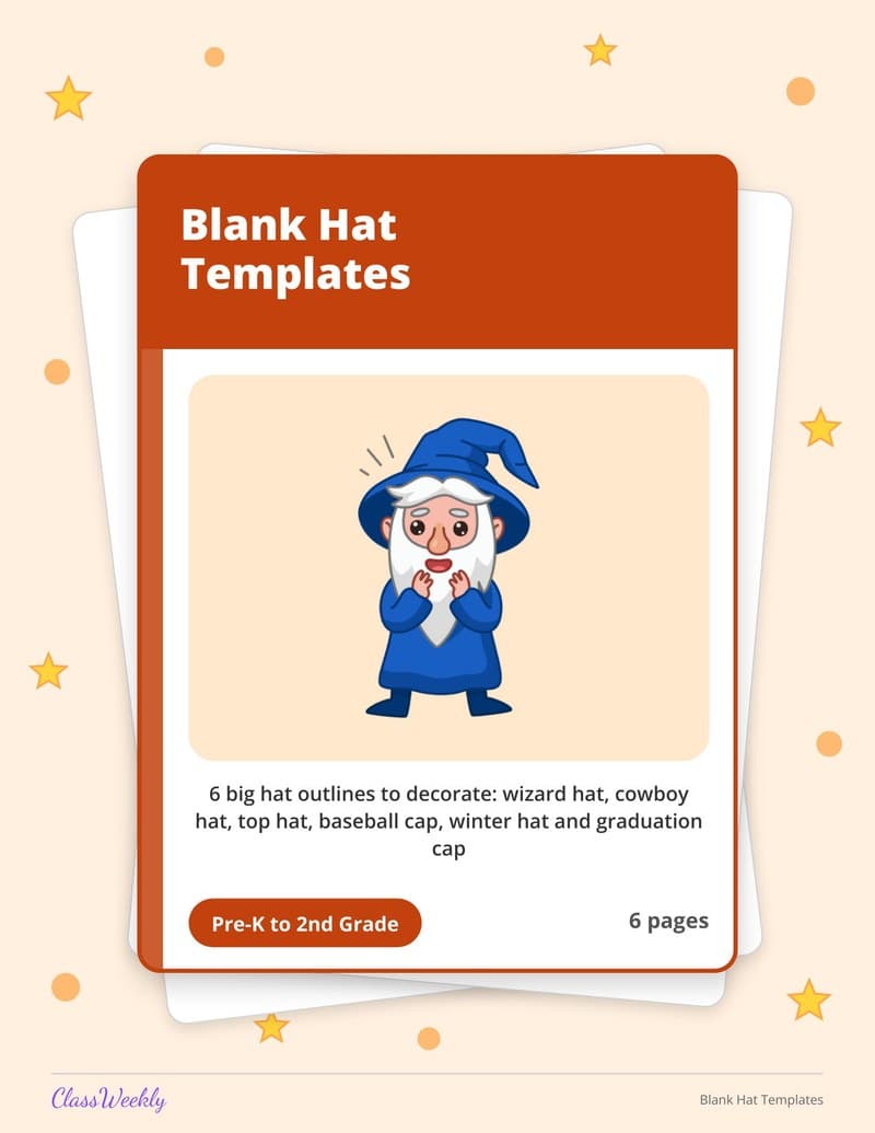 Blank Hat Templates - Kindergarten Holiday Activities printable preview