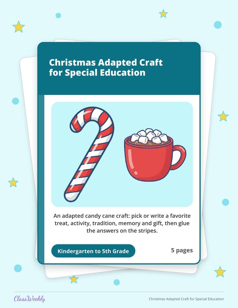 Christmas Adapted Craft for Special Education - Kindergarten Holiday Activities printable preview