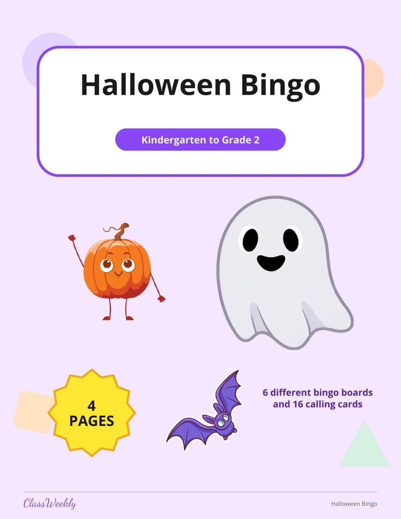 Halloween Picture Bingo - Kindergarten Holiday Activities printable preview