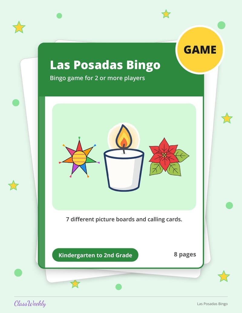 Las Posadas Bingo - Kindergarten Holiday Activities printable preview