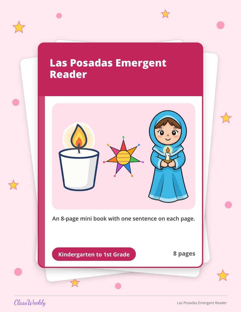 Las Posadas Emergent Reader - Kindergarten Holiday Activities printable preview