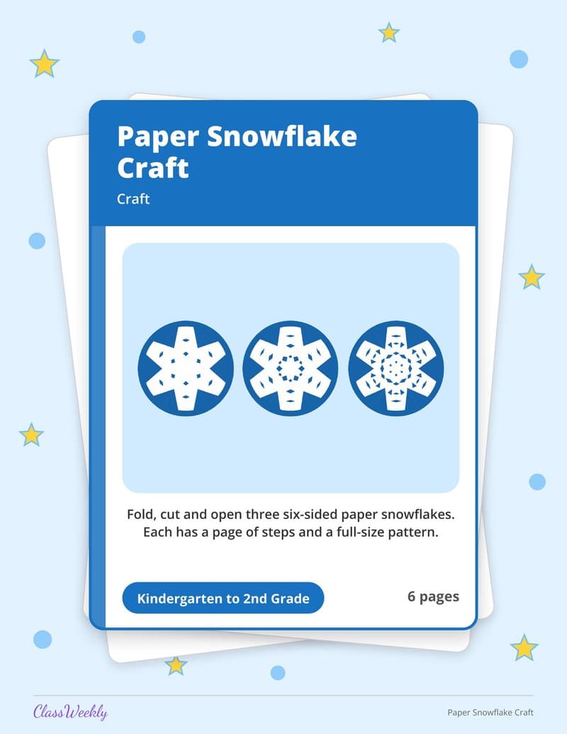 Paper Snowflake Craft - 2nd Grade Holiday Activities printable preview