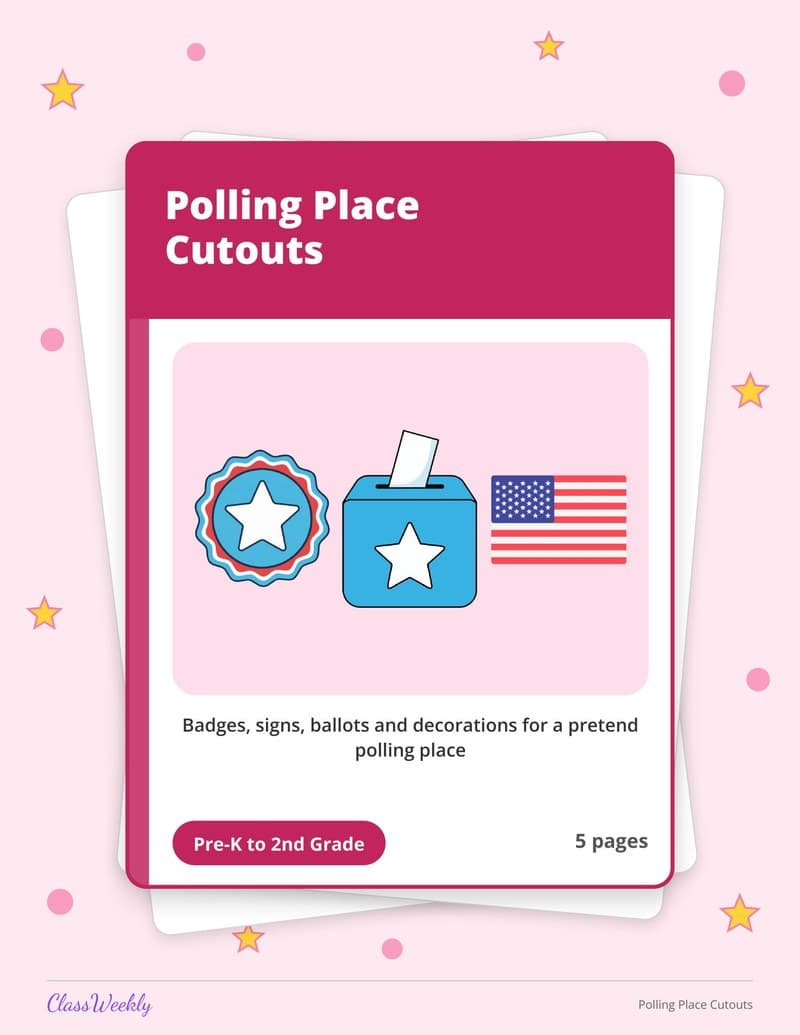 Polling Place Cutouts - 2nd Grade Holiday Activities printable preview