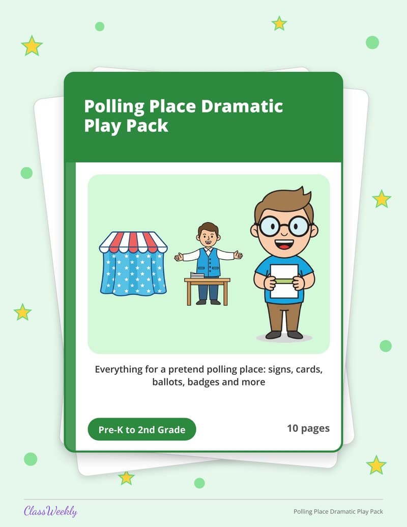 Polling Place Dramatic Play Pack - 2nd Grade Holiday Activities printable preview