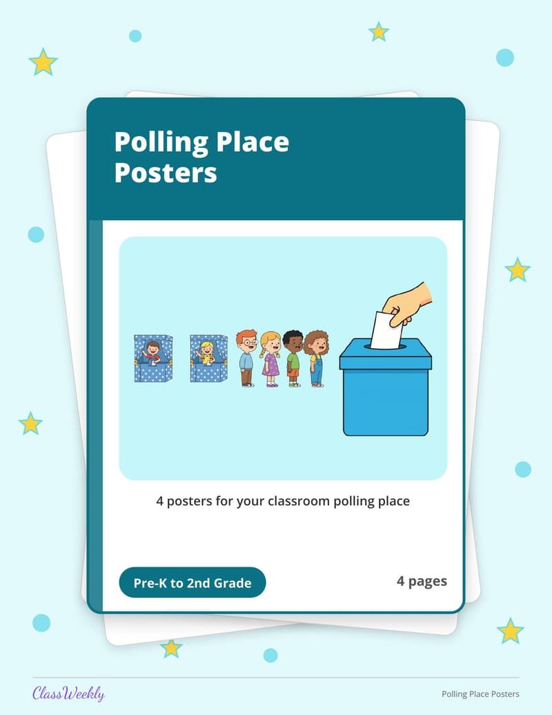 Polling Place Posters - 2nd Grade Holiday Activities printable preview