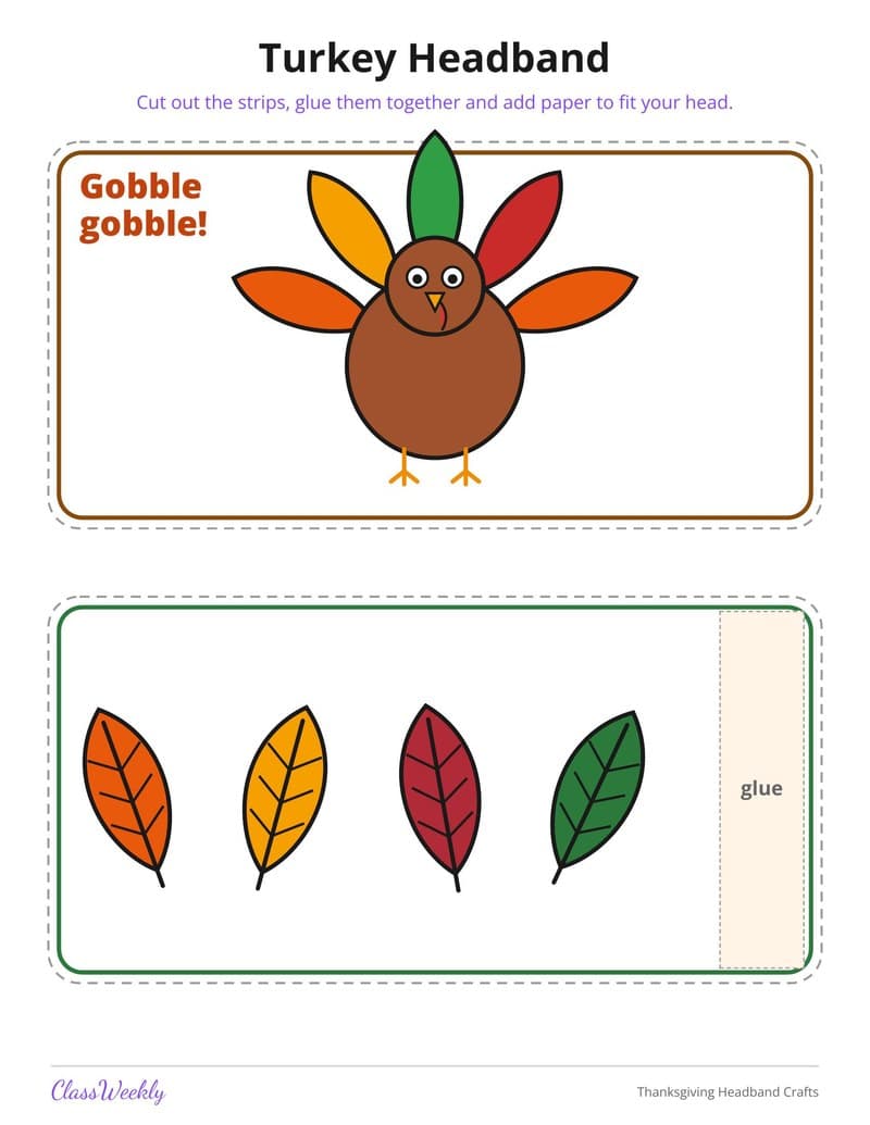 Thanksgiving Headband Crafts - 2nd Grade Holiday Activities printable preview