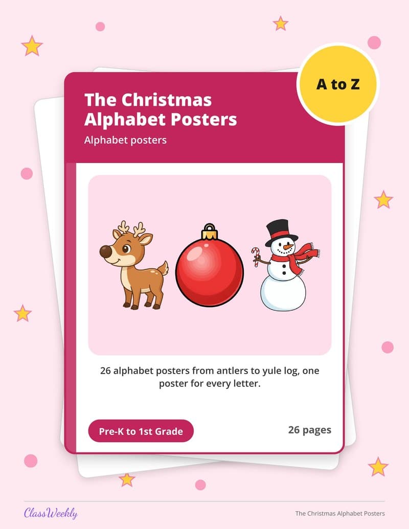 The Christmas Alphabet Posters - Kindergarten Holiday Activities printable preview