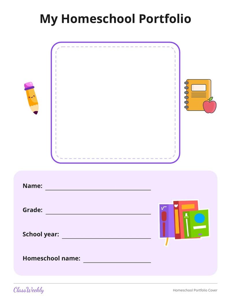 Homeschool Portfolio Cover - 4th Grade Homeschool Planning printable preview