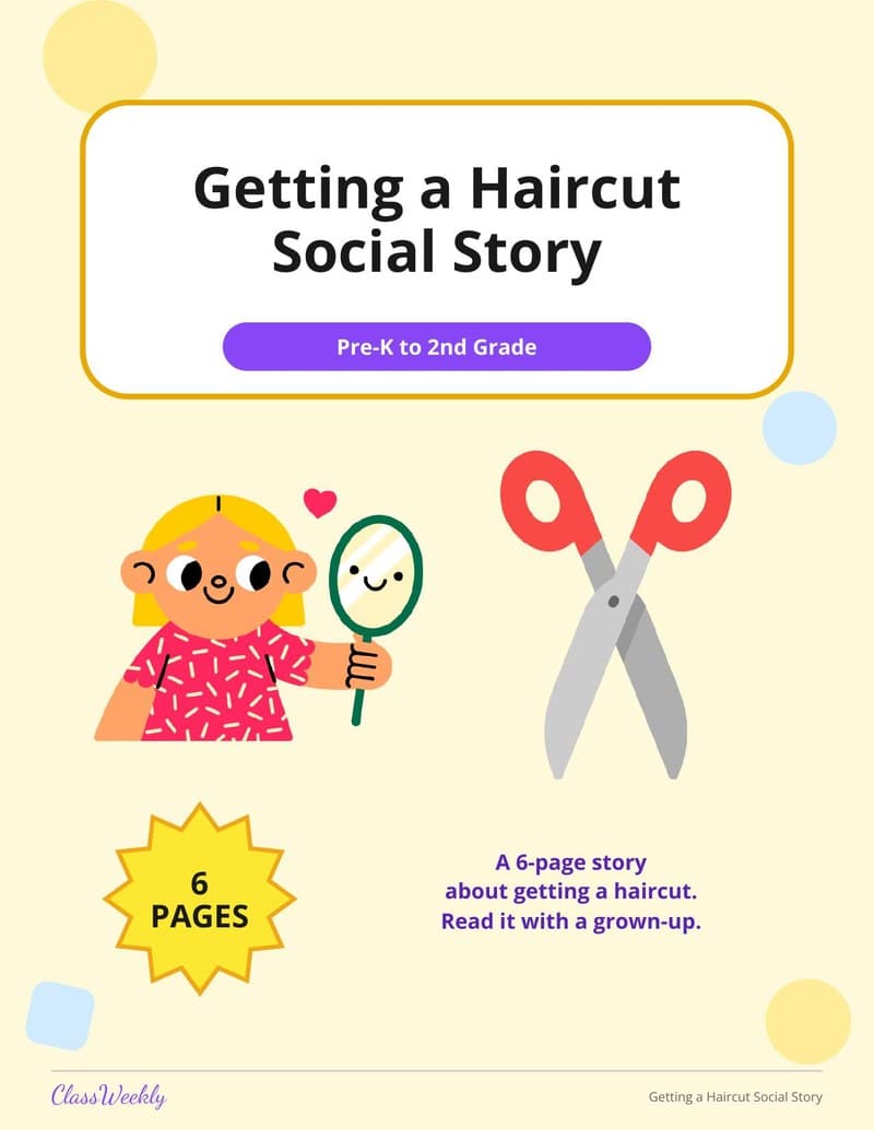 Getting a Haircut Social Story - Kindergarten Social Stories worksheet preview