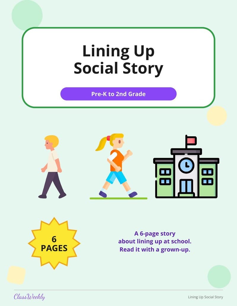 Lining Up Social Story - 2nd Grade Social Stories printable preview