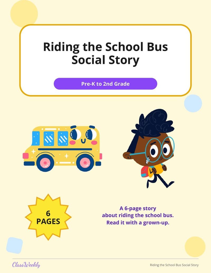 Riding the School Bus Social Story - Kindergarten Social Stories worksheet preview