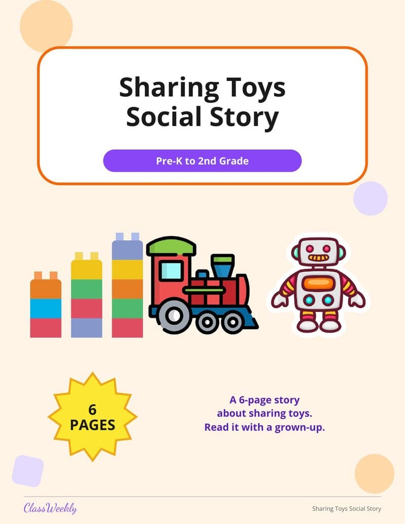 Sharing Toys Social Story - 2nd Grade Social Stories printable preview