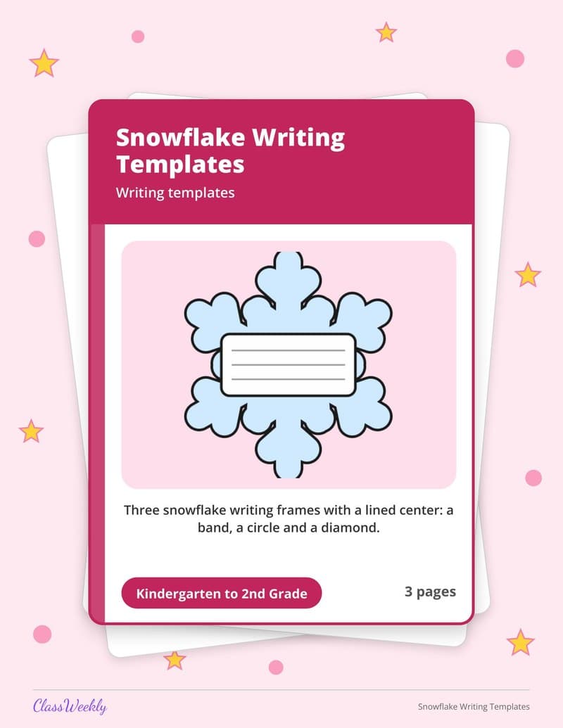 Snowflake Writing Templates - 2nd Grade Writing Paper printable preview