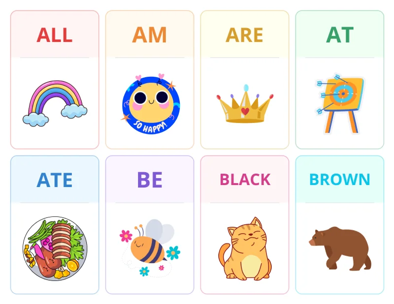 Kindergarten Dolch Sight Word Flashcards - Kindergarten Sight words worksheet preview
