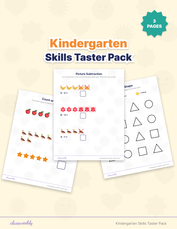 Kindergarten Skills Taster Pack - Kindergarten Activity Packets worksheet preview